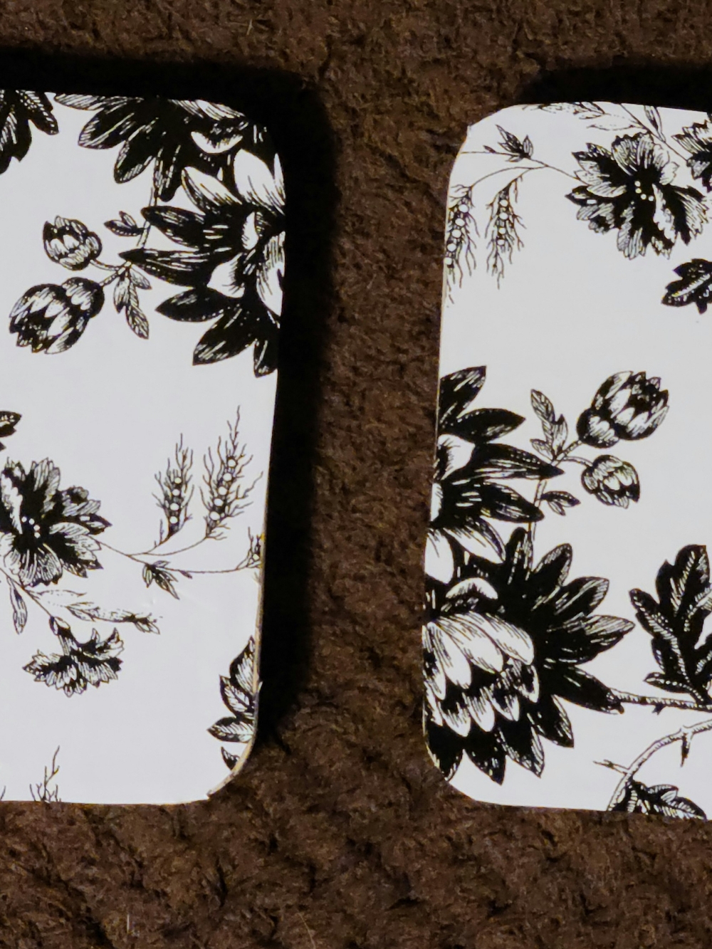 Floral Black and White Coaster Set